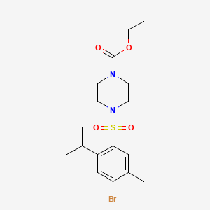 molecular formula C17H25BrN2O4S B13380990 Ethyl 4-[(4-bromo-2-isopropyl-5-methylphenyl)sulfonyl]-1-piperazinecarboxylate 