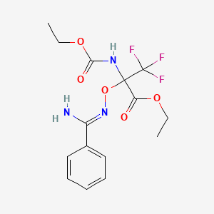 molecular formula C15H18F3N3O5 B13381005 Ethyl 2-({[amino(phenyl)methylene]amino}oxy)-2-[(ethoxycarbonyl)amino]-3,3,3-trifluoropropanoate 