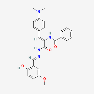 molecular formula C26H26N4O4 B13381070 N-(2-[4-(dimethylamino)phenyl]-1-{[2-(2-hydroxy-5-methoxybenzylidene)hydrazino]carbonyl}vinyl)benzamide 