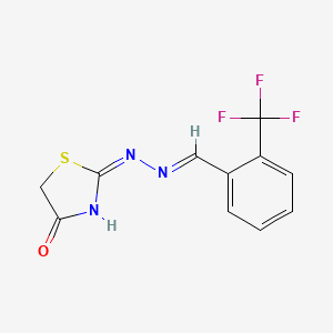 molecular formula C11H8F3N3OS B13381084 2-{(2E)-2-[2-(trifluoromethyl)benzylidene]hydrazinyl}-1,3-thiazol-4(5H)-one 