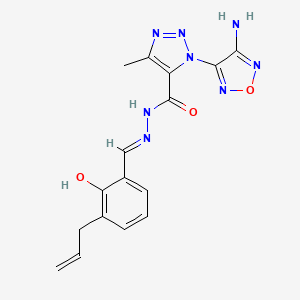 molecular formula C16H16N8O3 B13381117 N'-(3-allyl-2-hydroxybenzylidene)-1-(4-amino-1,2,5-oxadiazol-3-yl)-4-methyl-1H-1,2,3-triazole-5-carbohydrazide 
