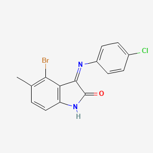 molecular formula C15H10BrClN2O B13381150 4-Bromo-3-(4-chloroanilino)-5-methylindol-2-one 
