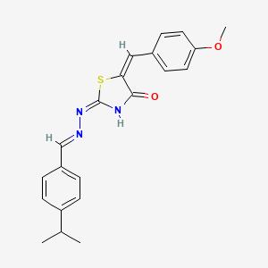 molecular formula C21H21N3O2S B13381187 4-Isopropylbenzaldehyde [5-(4-methoxybenzylidene)-4-oxo-1,3-thiazolidin-2-ylidene]hydrazone 