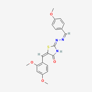 molecular formula C20H19N3O4S B13381197 (5E)-5-[(2,4-dimethoxyphenyl)methylidene]-2-[(2Z)-2-[(4-methoxyphenyl)methylidene]hydrazinyl]-1,3-thiazol-4-one 