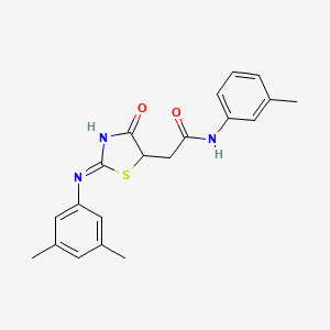 molecular formula C20H21N3O2S B13381199 2-[2-(3,5-dimethylanilino)-4-oxo-1,3-thiazol-5-yl]-N-(3-methylphenyl)acetamide 