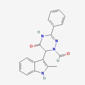molecular formula C19H16N4O2 B13381229 6-(2-methyl-1H-indol-3-yl)-5-oxo-3-phenyl-5,6-dihydro-1,2,4-triazine-1(2H)-carbaldehyde 