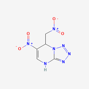 molecular formula C5H5N7O4 B13381233 6-Nitro-7-(nitromethyl)-1,7-dihydrotetrazolo[1,5-a]pyrimidine 
