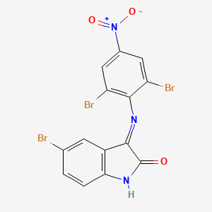 molecular formula C14H6Br3N3O3 B13381237 5-Bromo-3-(2,6-dibromo-4-nitroanilino)indol-2-one 