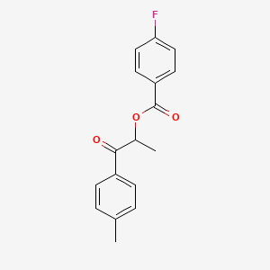 molecular formula C17H15FO3 B13381245 1-Methyl-2-(4-methylphenyl)-2-oxoethyl 4-fluorobenzoate 