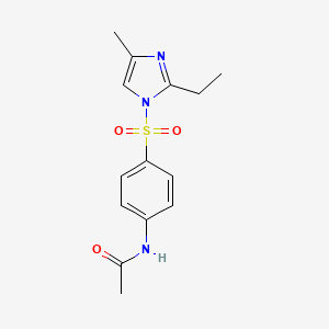 molecular formula C14H17N3O3S B13381246 N-{4-[(2-ethyl-4-methyl-1H-imidazol-1-yl)sulfonyl]phenyl}acetamide 