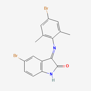 molecular formula C16H12Br2N2O B13381257 5-Bromo-3-(4-bromo-2,6-dimethylanilino)indol-2-one 