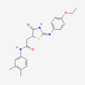 molecular formula C21H23N3O3S B13381278 N-(3,4-dimethylphenyl)-2-[2-(4-ethoxyanilino)-4-oxo-1,3-thiazol-5-yl]acetamide 