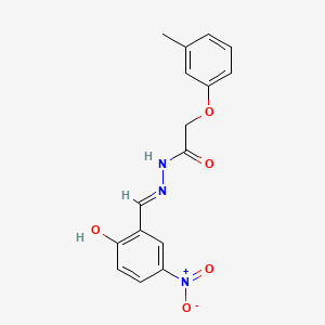 molecular formula C16H15N3O5 B13381287 N'-{2-hydroxy-5-nitrobenzylidene}-2-(3-methylphenoxy)acetohydrazide 