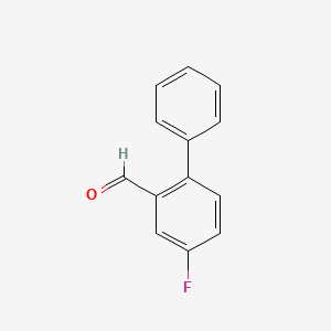 molecular formula C13H9FO B1338130 5-Fluoro-2-phenylbenzaldehyde 
