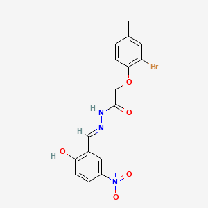 molecular formula C16H14BrN3O5 B13381303 2-(2-bromo-4-methylphenoxy)-N'-{2-hydroxy-5-nitrobenzylidene}acetohydrazide 