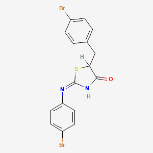 molecular formula C16H12Br2N2OS B13381319 2-(4-Bromoanilino)-5-[(4-bromophenyl)methyl]-1,3-thiazol-4-one 