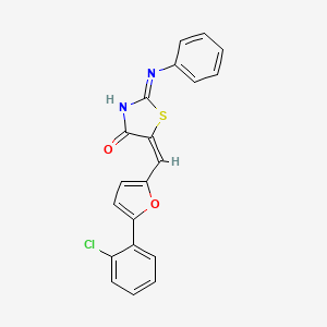 molecular formula C20H13ClN2O2S B13381329 (5E)-2-anilino-5-[[5-(2-chlorophenyl)furan-2-yl]methylidene]-1,3-thiazol-4-one 