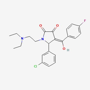 molecular formula C23H24ClFN2O3 B13381390 5-(3-chlorophenyl)-1-[2-(diethylamino)ethyl]-4-(4-fluorobenzoyl)-3-hydroxy-1,5-dihydro-2H-pyrrol-2-one 