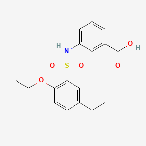 molecular formula C18H21NO5S B13381396 3-{[(2-Ethoxy-5-isopropylphenyl)sulfonyl]amino}benzoic acid 