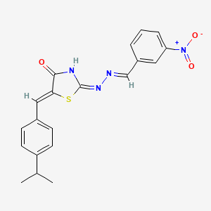 molecular formula C20H18N4O3S B13381402 3-Nitrobenzaldehyde [5-(4-isopropylbenzylidene)-4-oxo-1,3-thiazolidin-2-ylidene]hydrazone 