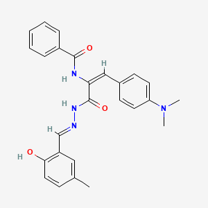 molecular formula C26H26N4O3 B13381404 N-(2-[4-(dimethylamino)phenyl]-1-{[2-(2-hydroxy-5-methylbenzylidene)hydrazino]carbonyl}vinyl)benzamide 