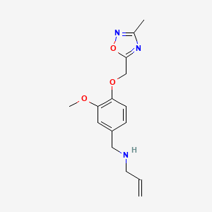 molecular formula C15H19N3O3 B13381409 N-allyl-N-{3-methoxy-4-[(3-methyl-1,2,4-oxadiazol-5-yl)methoxy]benzyl}amine 