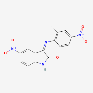 molecular formula C15H10N4O5 B13381411 3-(2-Methyl-4-nitroanilino)-5-nitroindol-2-one 