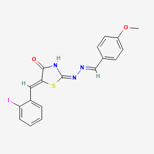 molecular formula C18H14IN3O2S B13381489 4-Methoxybenzaldehyde [5-(2-iodobenzylidene)-4-oxo-1,3-thiazolidin-2-ylidene]hydrazone 