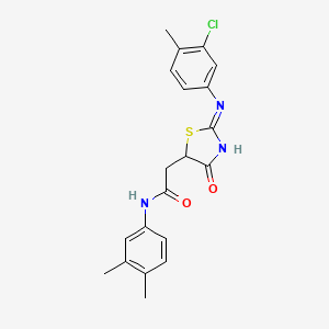 molecular formula C20H20ClN3O2S B13381499 2-[2-(3-chloro-4-methylanilino)-4-oxo-1,3-thiazol-5-yl]-N-(3,4-dimethylphenyl)acetamide 