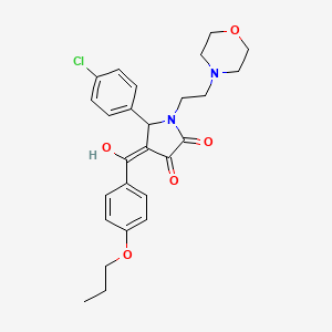 molecular formula C26H29ClN2O5 B13381513 5-(4-chlorophenyl)-3-hydroxy-1-[2-(4-morpholinyl)ethyl]-4-(4-propoxybenzoyl)-1,5-dihydro-2H-pyrrol-2-one 