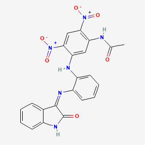 molecular formula C22H16N6O6 B13381520 N-[2,4-dinitro-5-[2-[(2-oxoindol-3-yl)amino]anilino]phenyl]acetamide 