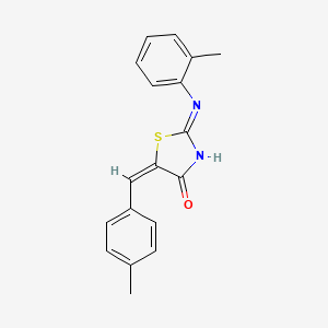 molecular formula C18H16N2OS B13381534 (5E)-2-(2-methylanilino)-5-[(4-methylphenyl)methylidene]-1,3-thiazol-4-one 