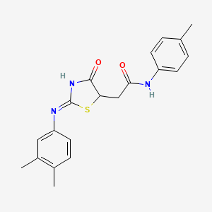 molecular formula C20H21N3O2S B13381568 2-[2-(3,4-dimethylanilino)-4-oxo-1,3-thiazol-5-yl]-N-(4-methylphenyl)acetamide 