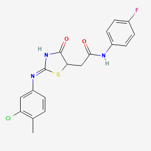 molecular formula C18H15ClFN3O2S B13381579 2-[2-(3-chloro-4-methylanilino)-4-oxo-1,3-thiazol-5-yl]-N-(4-fluorophenyl)acetamide 
