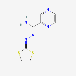 molecular formula C8H9N5S2 B13381595 N'-(1,3-dithiolan-2-ylidene)-2-pyrazinecarbohydrazonamide 