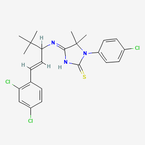molecular formula C24H26Cl3N3S B13381611 1-(4-chlorophenyl)-4-[[(E)-1-(2,4-dichlorophenyl)-4,4-dimethylpent-1-en-3-yl]amino]-5,5-dimethylimidazole-2-thione 