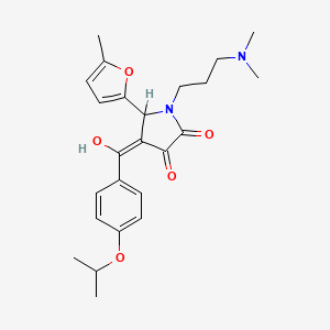 molecular formula C24H30N2O5 B13381641 1-[3-(dimethylamino)propyl]-3-hydroxy-4-(4-isopropoxybenzoyl)-5-(5-methyl-2-furyl)-1,5-dihydro-2H-pyrrol-2-one 