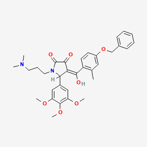molecular formula C33H38N2O7 B13381660 4-[4-(benzyloxy)-2-methylbenzoyl]-1-[3-(dimethylamino)propyl]-3-hydroxy-5-(3,4,5-trimethoxyphenyl)-1,5-dihydro-2H-pyrrol-2-one 