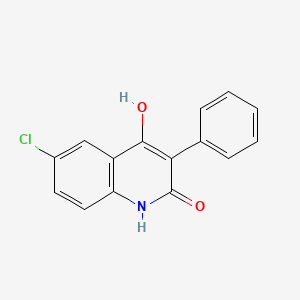 molecular formula C15H10ClNO2 B13381663 6-chloro-4-hydroxy-3-phenyl-2(1H)-quinolinone 