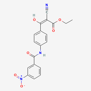 molecular formula C19H15N3O6 B13381684 ethyl (E)-2-cyano-3-hydroxy-3-[4-[(3-nitrobenzoyl)amino]phenyl]prop-2-enoate 