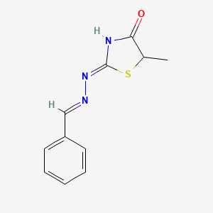 molecular formula C11H11N3OS B13381696 (2Z)-2-[(2E)-benzylidenehydrazinylidene]-5-methyl-1,3-thiazolidin-4-one 