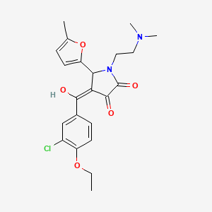 molecular formula C22H25ClN2O5 B13381714 4-(3-chloro-4-ethoxybenzoyl)-1-[2-(dimethylamino)ethyl]-3-hydroxy-5-(5-methyl-2-furyl)-1,5-dihydro-2H-pyrrol-2-one 