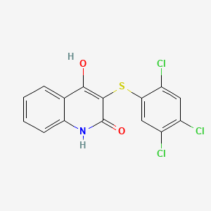 molecular formula C15H8Cl3NO2S B13381720 2-hydroxy-3-(2,4,5-trichlorophenyl)sulfanyl-1H-quinolin-4-one 