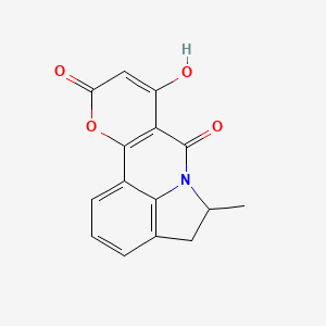 molecular formula C15H11NO4 B13381726 4,5-dihydro-8-hydroxy-5-methyl-7H,10H-pyrano[3,2-c]pyrrolo[3,2,1-ij]quinoline-7,10-dione 