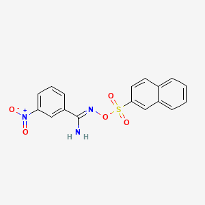 molecular formula C17H13N3O5S B13381734 N'-[(naphthalen-2-ylsulfonyl)oxy]-3-nitrobenzenecarboximidamide 