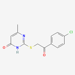 molecular formula C13H11ClN2O2S B13381746 2-[2-(4-chlorophenyl)-2-oxoethyl]sulfanyl-6-methyl-1H-pyrimidin-4-one 