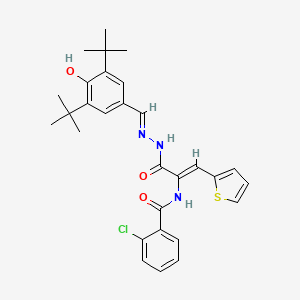 molecular formula C29H32ClN3O3S B13381755 2-chloro-N-[1-{[2-(3,5-ditert-butyl-4-hydroxybenzylidene)hydrazino]carbonyl}-2-(2-thienyl)vinyl]benzamide 