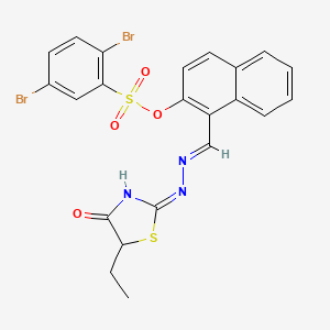 molecular formula C22H17Br2N3O4S2 B13381769 1-[2-(5-Ethyl-4-oxo-1,3-thiazolidin-2-ylidene)carbohydrazonoyl]-2-naphthyl 2,5-dibromobenzenesulfonate 