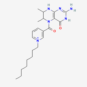 molecular formula C22H33N6O2+ B13381771 2-Amino-6,7-dimethyl-5-(1-octylpyridin-1-ium-3-carbonyl)-1,6,7,8-tetrahydropteridin-4-one 