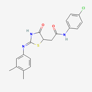molecular formula C19H18ClN3O2S B13381775 N-(4-chlorophenyl)-2-[2-(3,4-dimethylanilino)-4-oxo-1,3-thiazol-5-yl]acetamide 